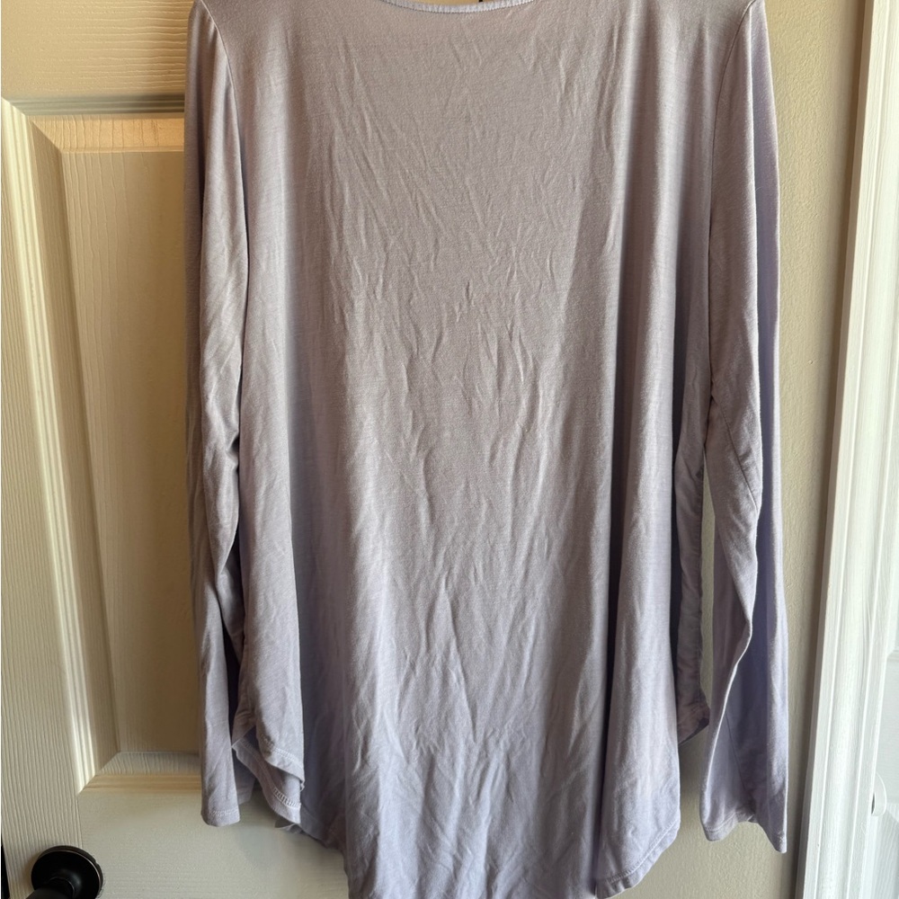 American Eagle Outfitters Light Purple Long Sleeve Top - Picture 3 of 4